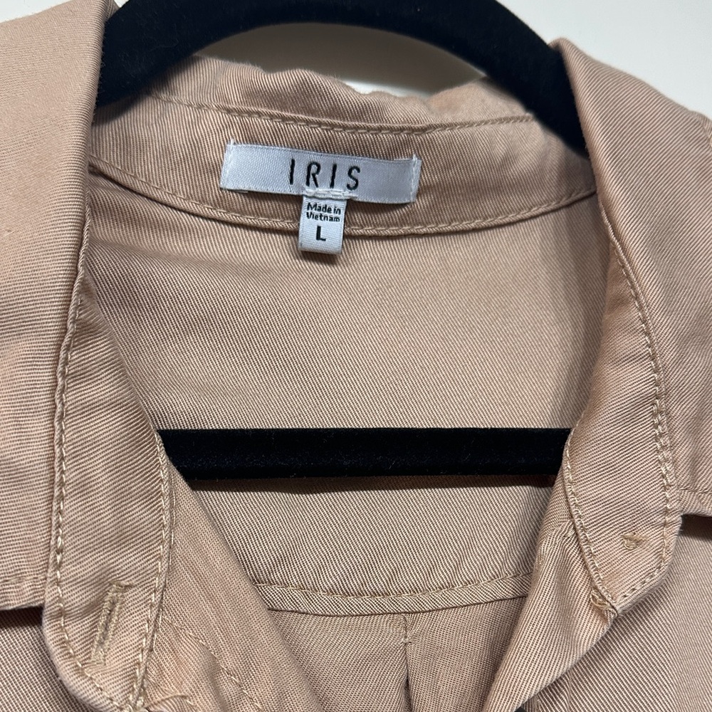 Iris Beige Button-Up Dress